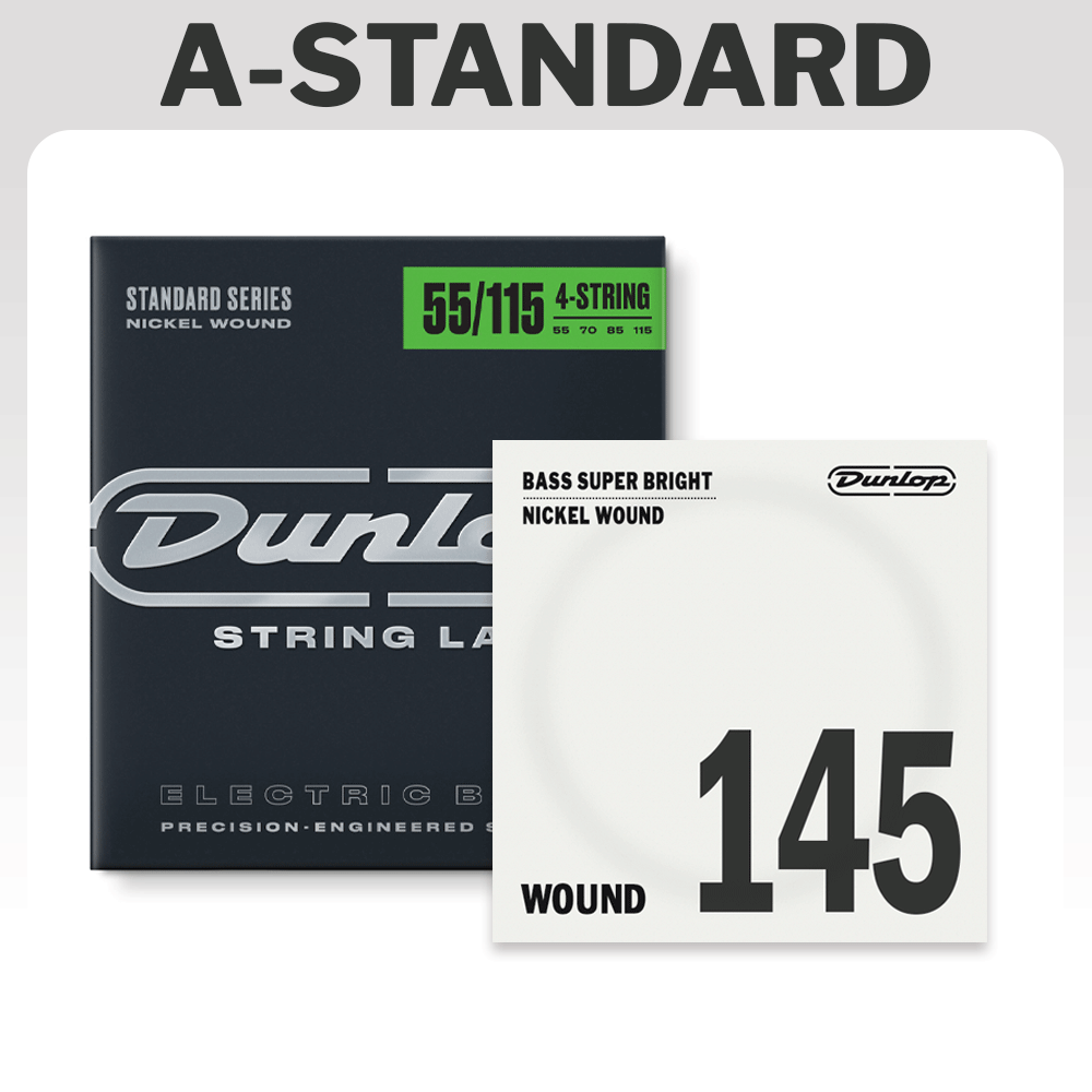 Dunlop 55-145t 5-kielisen basson kielet, Nickel Wound