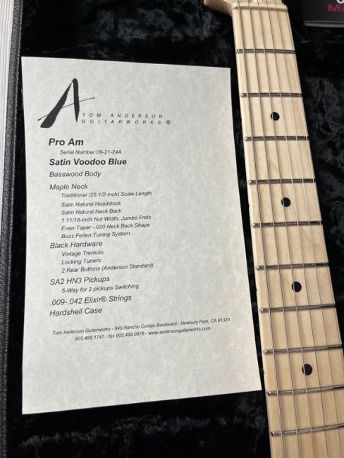 Tom Anderson Pro Am Satin Voodoo Blue - Aron Soitin