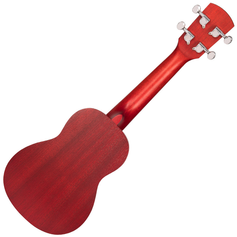 Laka Sapele Series Soprano Ukulele & Bag ~ Red - Aron Soitin