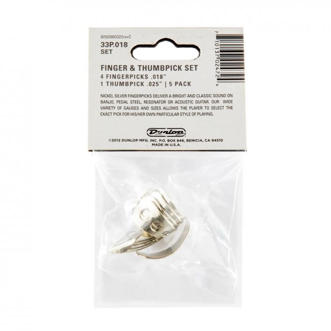 Dunlop .018" sormi- ja peukaloplektra-setti, metallia - Aron Soitin