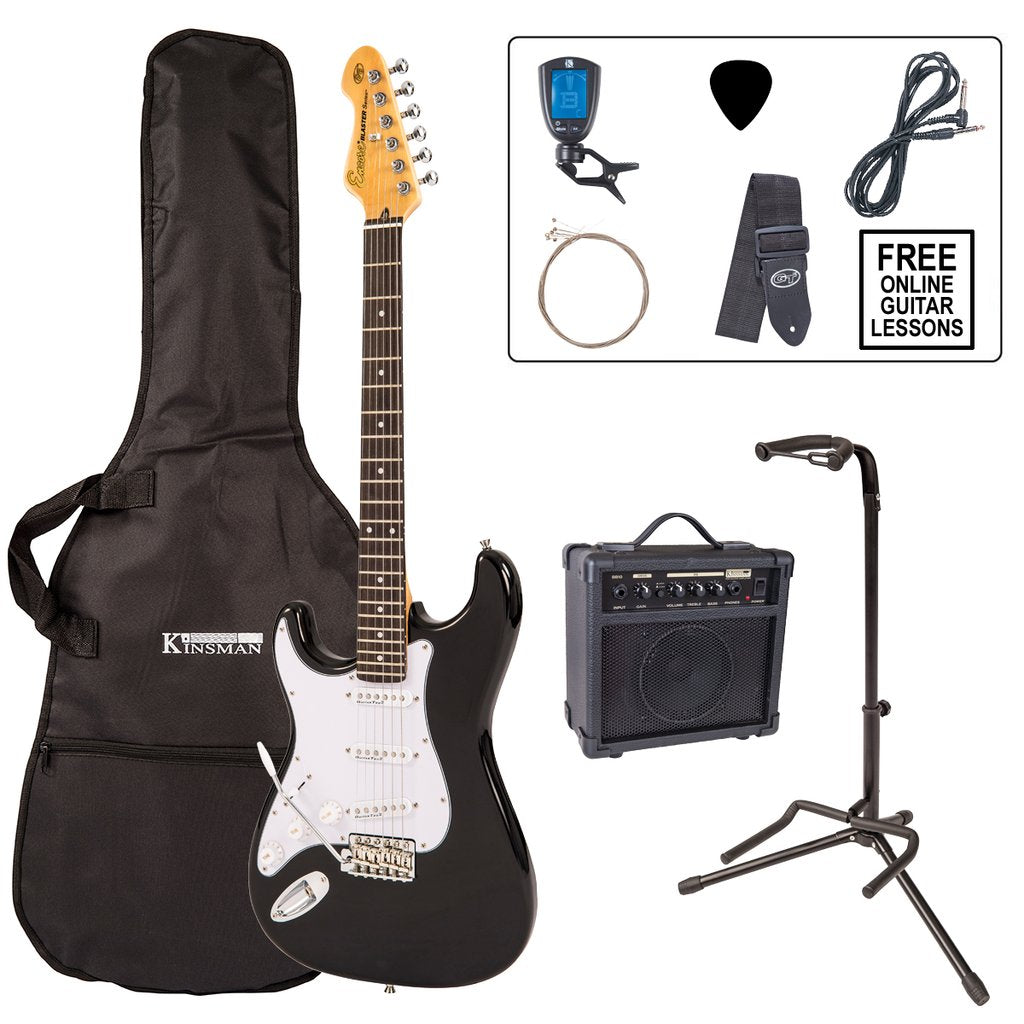 Encore EBP-LHE6BLK Electric Guitar Pack Left Hand Gloss Black - Aron Soitin