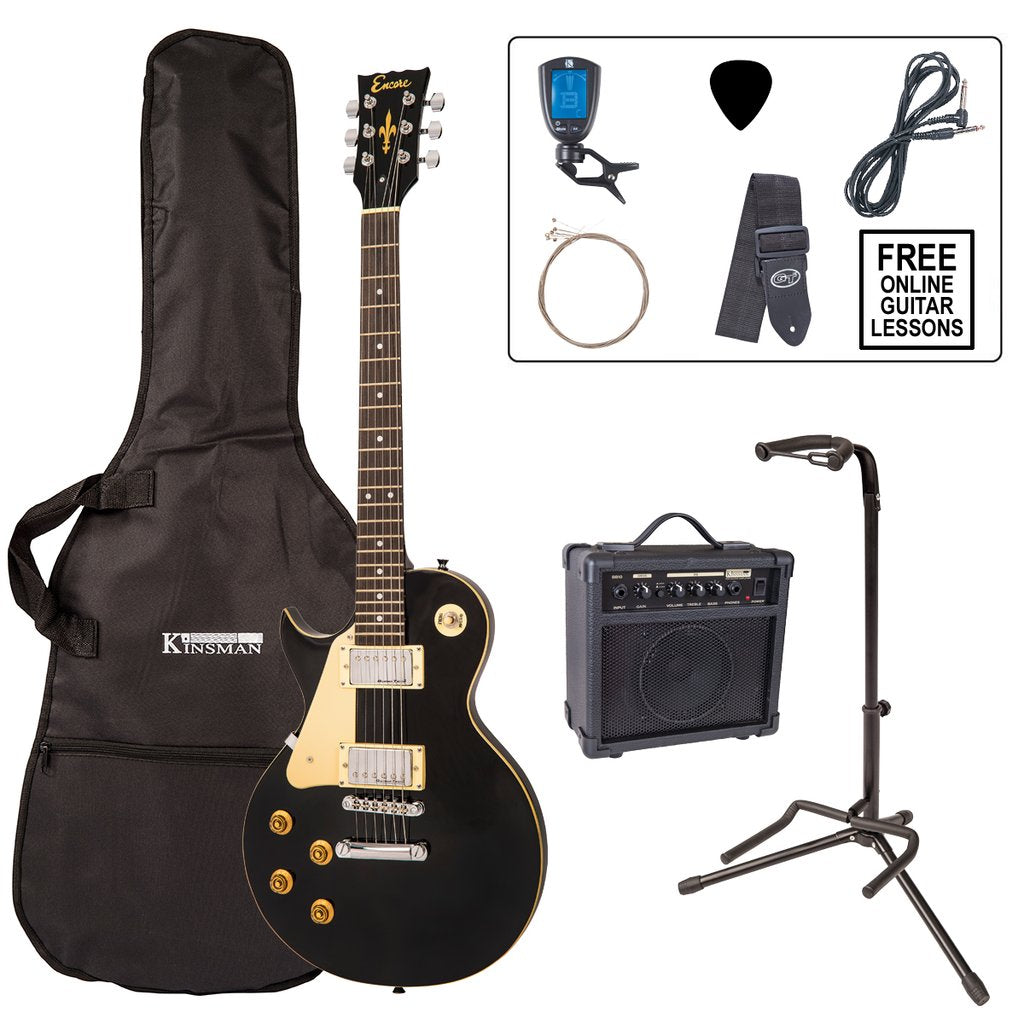 Encore EBP-LHE99BLK Electric Guitar Pack Left Hand Gloss Black - Aron Soitin