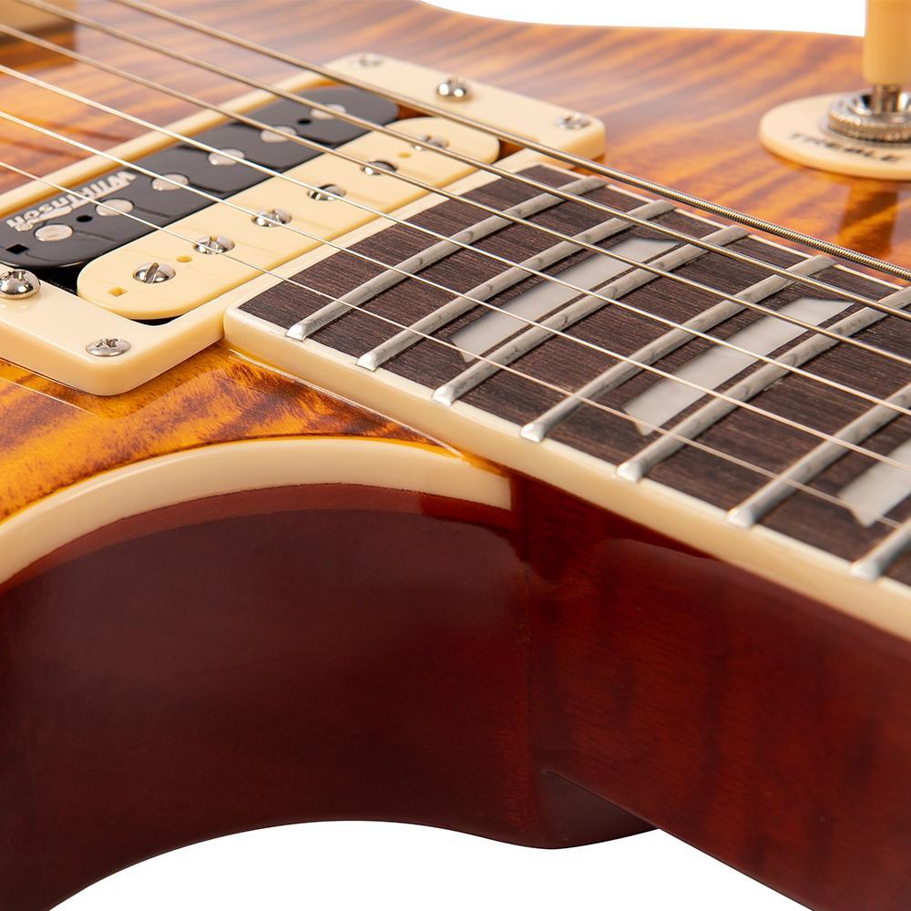 Vintage V100AFD ReIssued Electric Guitar ~ Flamed Amber sähkökitara - Aron Soitin