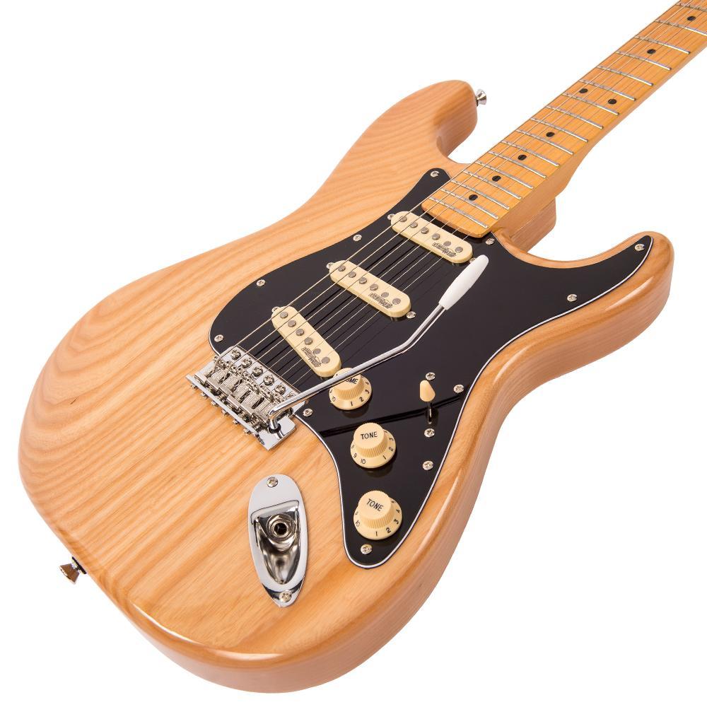 Vintage V6M ReIssued Electric Guitar ~ Natural Ash - Aron Soitin