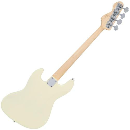 Vintage VJ74MVW ReIssued Maple Fingerboard Bass Guitar ~ Vintage White - Aron Soitin
