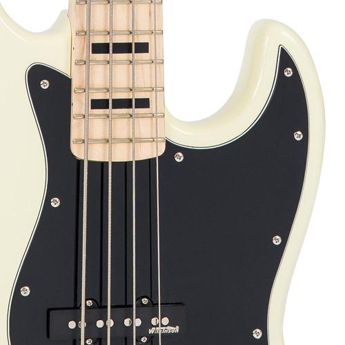 Vintage VJ74MVW ReIssued Maple Fingerboard Bass Guitar ~ Vintage White - Aron Soitin