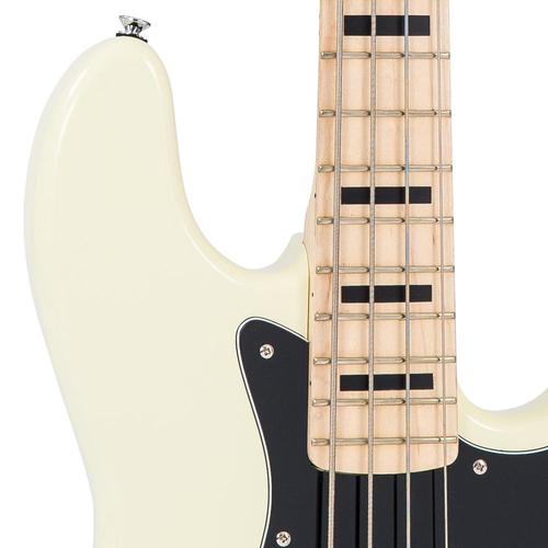 Vintage VJ74MVW ReIssued Maple Fingerboard Bass Guitar ~ Vintage White - Aron Soitin