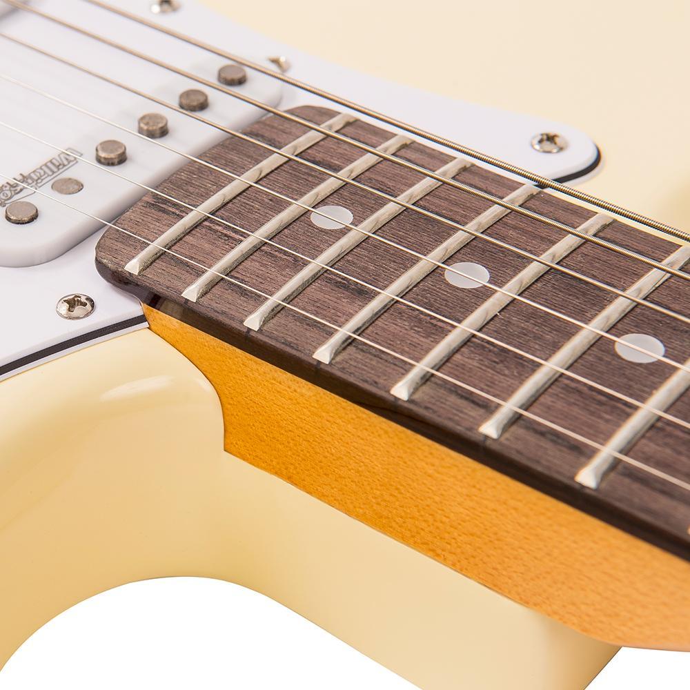 Vintage V6VW ReIssued Electric Guitar ~ Vintage White - Aron Soitin