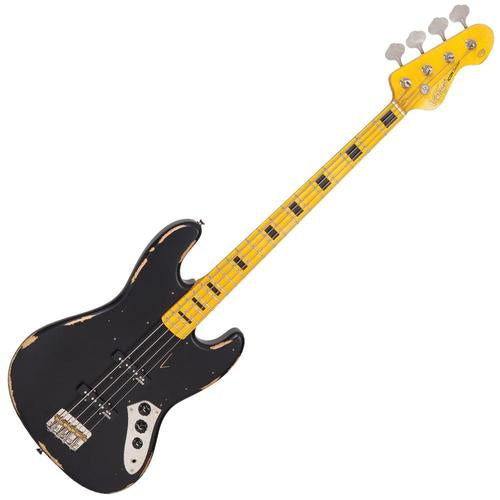 Vintage VJ74MRBK ICON Bass ~ Distressed Black - Aron Soitin