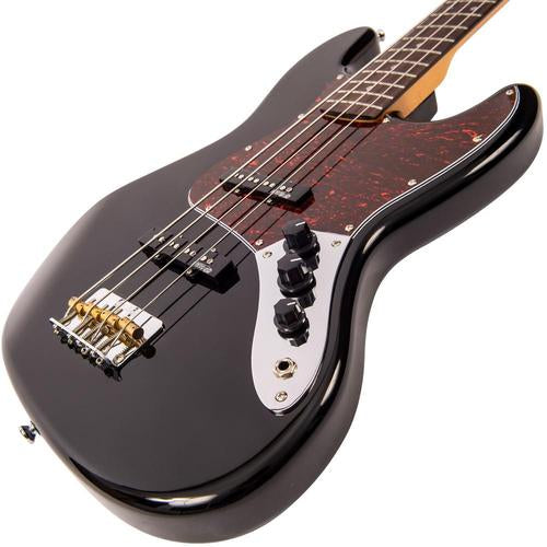 Vintage VJ74BLK ReIssued Bass ~ Gloss Black - Aron Soitin