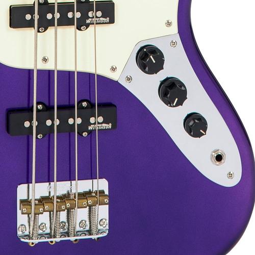Vintage VJ74PL ReIssued Bass Guitar ~ Purple - Aron Soitin