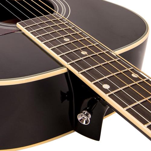 Vintage V300BK Acoustic Folk Guitar ~ Black - Aron Soitin