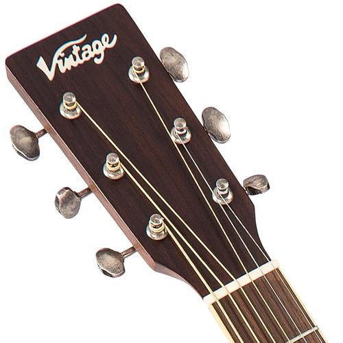 Vintage V300AQ Acoustic Folk Guitar ~ Antiqued - Aron Soitin