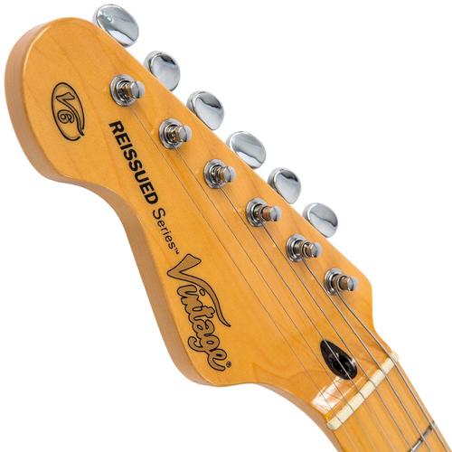 Vintage LV6MSSB Reissued Electric Guitar ~ Left Hand Sunburst - Aron Soitin