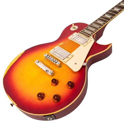 Vintage V100MRCS Icon Les Paul Distressed Cherry Sunburst sähkökitara - Aron Soitin