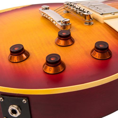 Vintage V100MRCS Icon Les Paul Distressed Cherry Sunburst sähkökitara - Aron Soitin