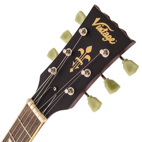 Vintage V100MRCS Icon Les Paul Distressed Cherry Sunburst sähkökitara - Aron Soitin