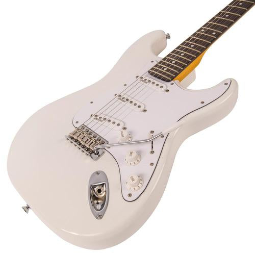 Vintage V6JMH ReIssued Electric Guitar ~ Olympia White 'Fillmore' - Aron Soitin