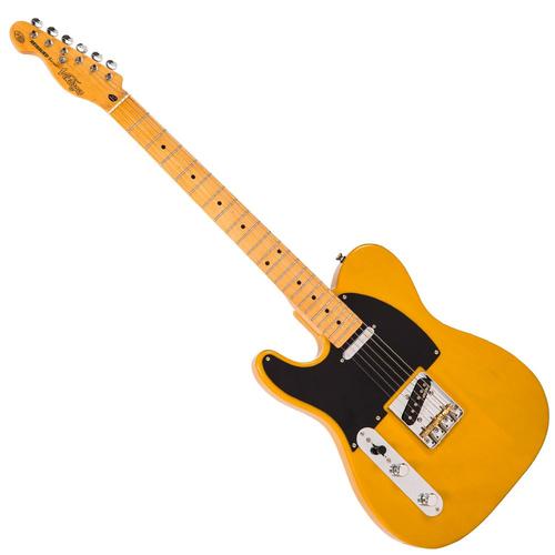 Vintage LV52BS ReIssued Electric Guitar ~ Left Hand Butterscotch - Aron Soitin