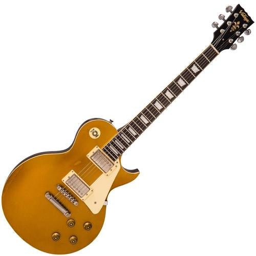Vintage V100 ICON Electric Guitar ~ Distressed HH Gold Top - Aron Soitin