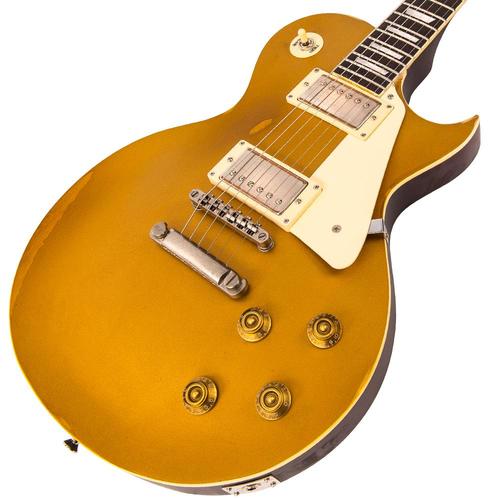 Vintage V100 ICON Electric Guitar ~ Distressed HH Gold Top - Aron Soitin