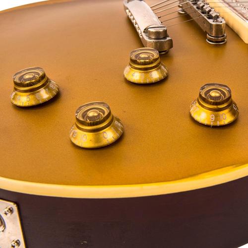 Vintage V100 ICON Electric Guitar ~ Distressed HH Gold Top - Aron Soitin