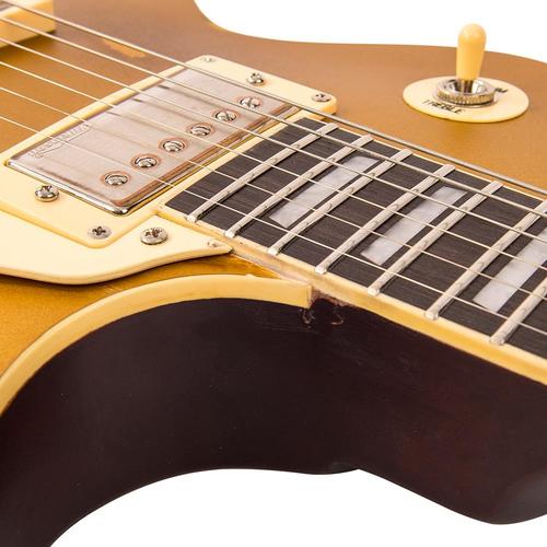 Vintage V100 ICON Electric Guitar ~ Distressed HH Gold Top - Aron Soitin