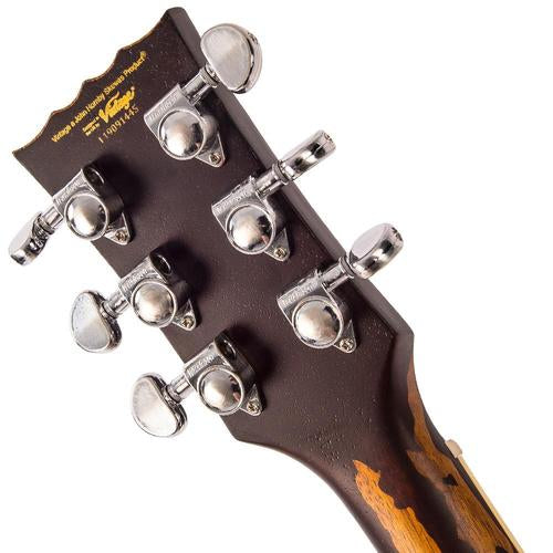 Vintage V100 ICON Electric Guitar ~ Distressed HH Gold Top - Aron Soitin