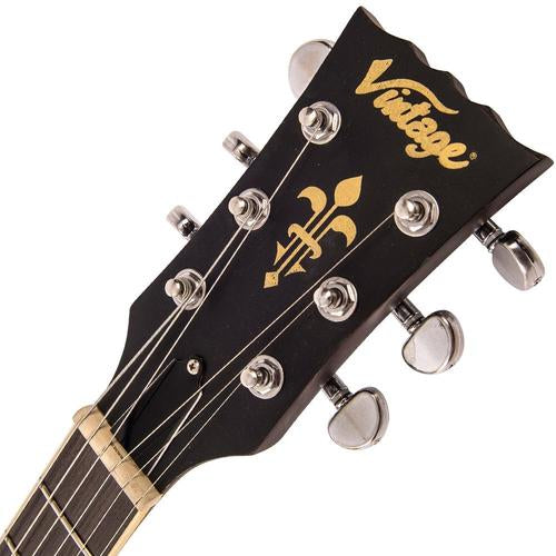Vintage V100 ICON Electric Guitar ~ Distressed HH Gold Top - Aron Soitin