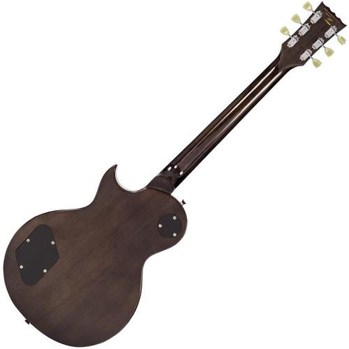 Vintage V100TBK ReIssued Les Paul Flamed Thru Black sähkökitara - Aron Soitin