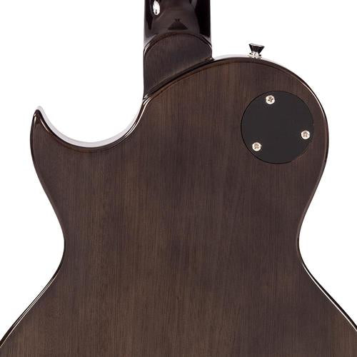 Vintage V100TBK ReIssued Les Paul Flamed Thru Black sähkökitara - Aron Soitin