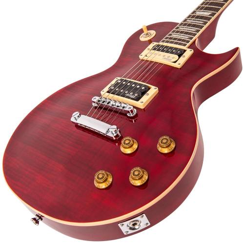 Vintage V100TWR ReIssued Les Paul Flamed Trans Wine Red sähkökitara - Aron Soitin