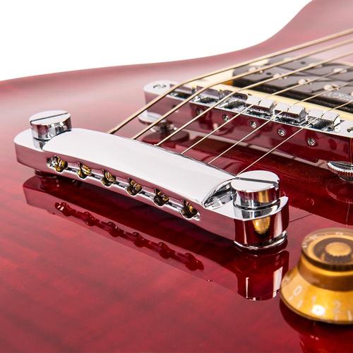 Vintage V100TWR ReIssued Les Paul Flamed Trans Wine Red sähkökitara - Aron Soitin