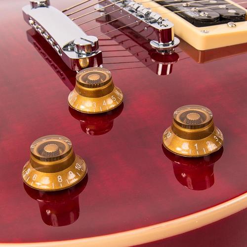 Vintage V100TWR ReIssued Les Paul Flamed Trans Wine Red sähkökitara - Aron Soitin