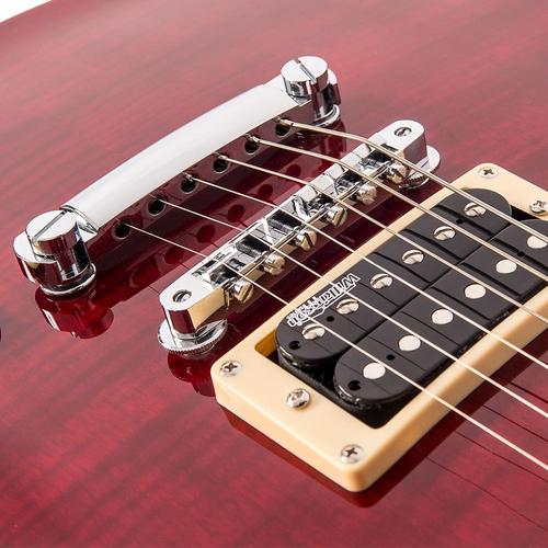 Vintage V100TWR ReIssued Les Paul Flamed Trans Wine Red sähkökitara - Aron Soitin