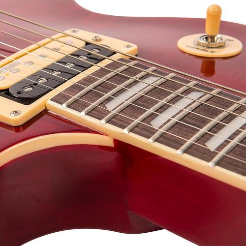 Vintage V100TWR ReIssued Les Paul Flamed Trans Wine Red sähkökitara - Aron Soitin