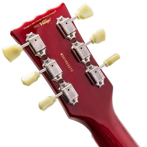 Vintage V100TWR ReIssued Les Paul Flamed Trans Wine Red sähkökitara - Aron Soitin