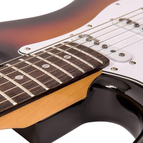 Vintage LV6SSB ReIssued Electric Guitar ~ Left Hand Sunset Sunburst - Aron Soitin