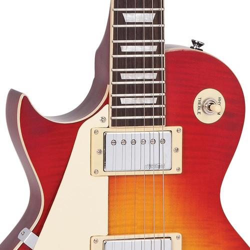 Vintage LV100CS Reissued Les Paul Cherry Sunburst vasenkätinen sähkökitara - Aron Soitin