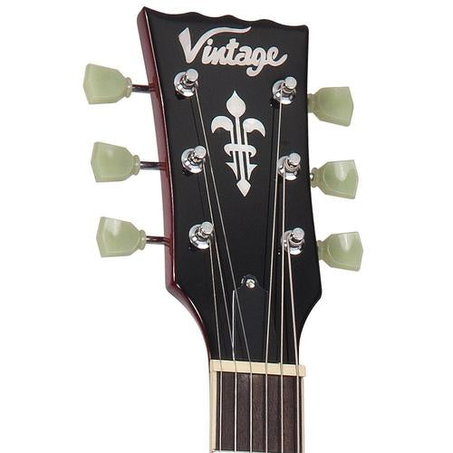 Vintage LV100CS Reissued Les Paul Cherry Sunburst vasenkätinen sähkökitara - Aron Soitin