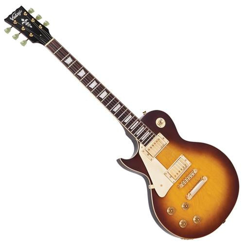 Vintage LV100TSB ReIssued Les Paul Tobacco Sunburst vasenkätinen sähkökitara - Aron Soitin