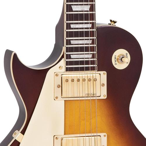 Vintage LV100TSB ReIssued Les Paul Tobacco Sunburst vasenkätinen sähkökitara - Aron Soitin