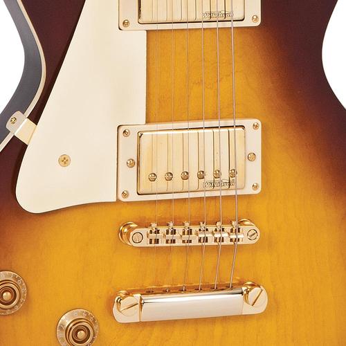 Vintage LV100TSB ReIssued Les Paul Tobacco Sunburst vasenkätinen sähkökitara - Aron Soitin