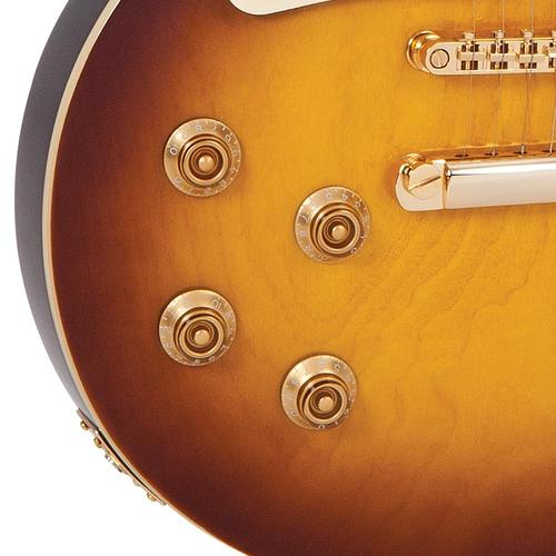 Vintage LV100TSB ReIssued Les Paul Tobacco Sunburst vasenkätinen sähkökitara - Aron Soitin