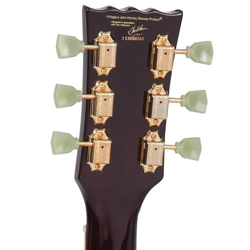 Vintage LV100TSB ReIssued Les Paul Tobacco Sunburst vasenkätinen sähkökitara - Aron Soitin