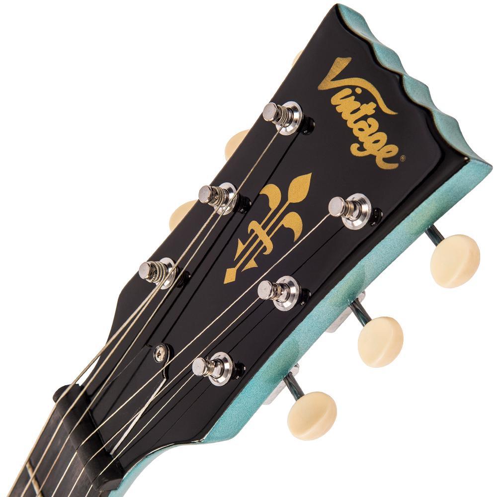 Vintage V120 ReIssued Electric Guitar ~ Gun Hill Blue - Aron Soitin