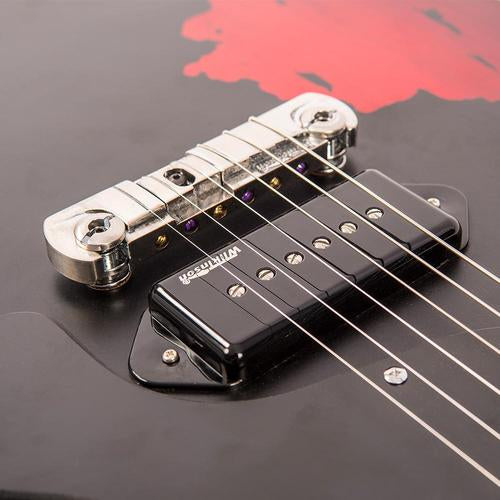 Vintage V120MRBK Icon Les Paul Distressed Black Over Cherry Red sähkökitara - Aron Soitin