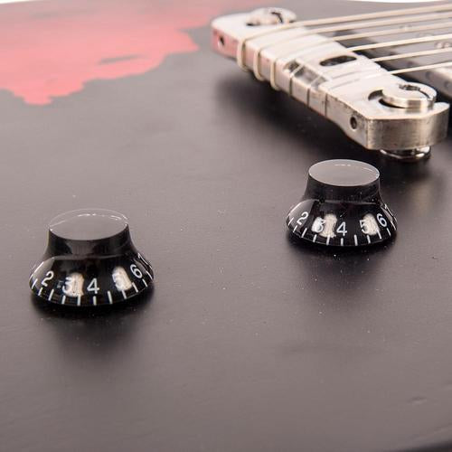 Vintage V120MRBK Icon Les Paul Distressed Black Over Cherry Red sähkökitara - Aron Soitin