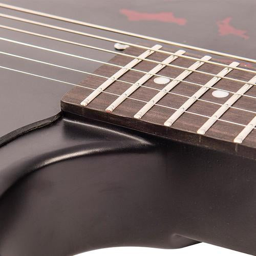 Vintage V120MRBK Icon Les Paul Distressed Black Over Cherry Red sähkökitara - Aron Soitin