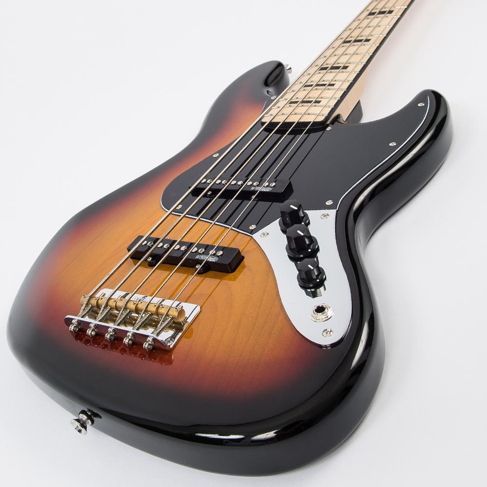 Vintage VJ75MSSB ReIssued Maple Fingerboard Bass Guitar ~ 5-String ~ Sunburst - Aron Soitin
